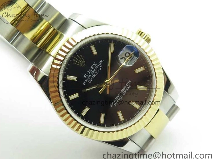 MiroTime 0203 WaterResistant Datejust 31mm 278273 SS YG BP Maker Best Edition Black Sticks Markers Dial on SS YG Oyster Bracelet 2718